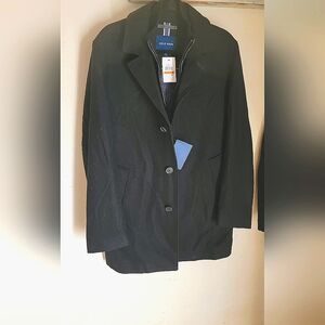 NWT Cole Haan Black Wool Blend Coat-Small